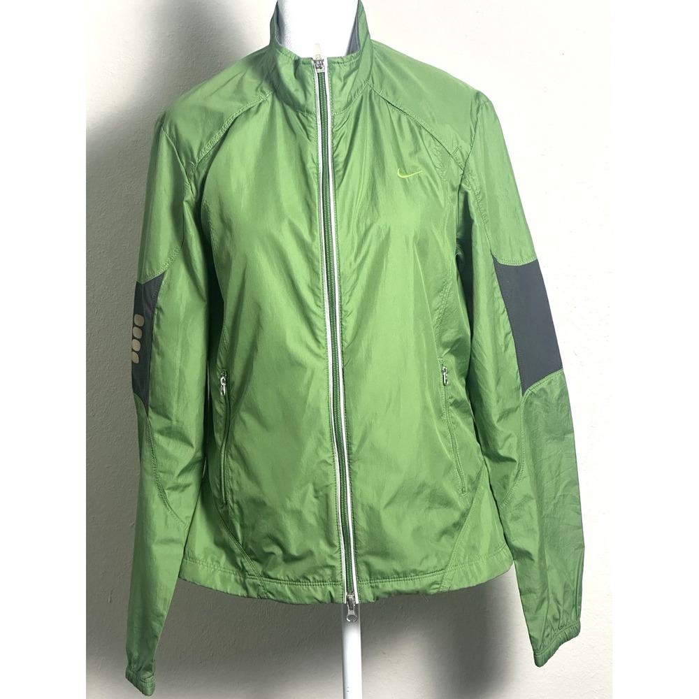 Nike Lightweight Windbreaker Jacket Green Lightweight Women's Jacket Size (8)